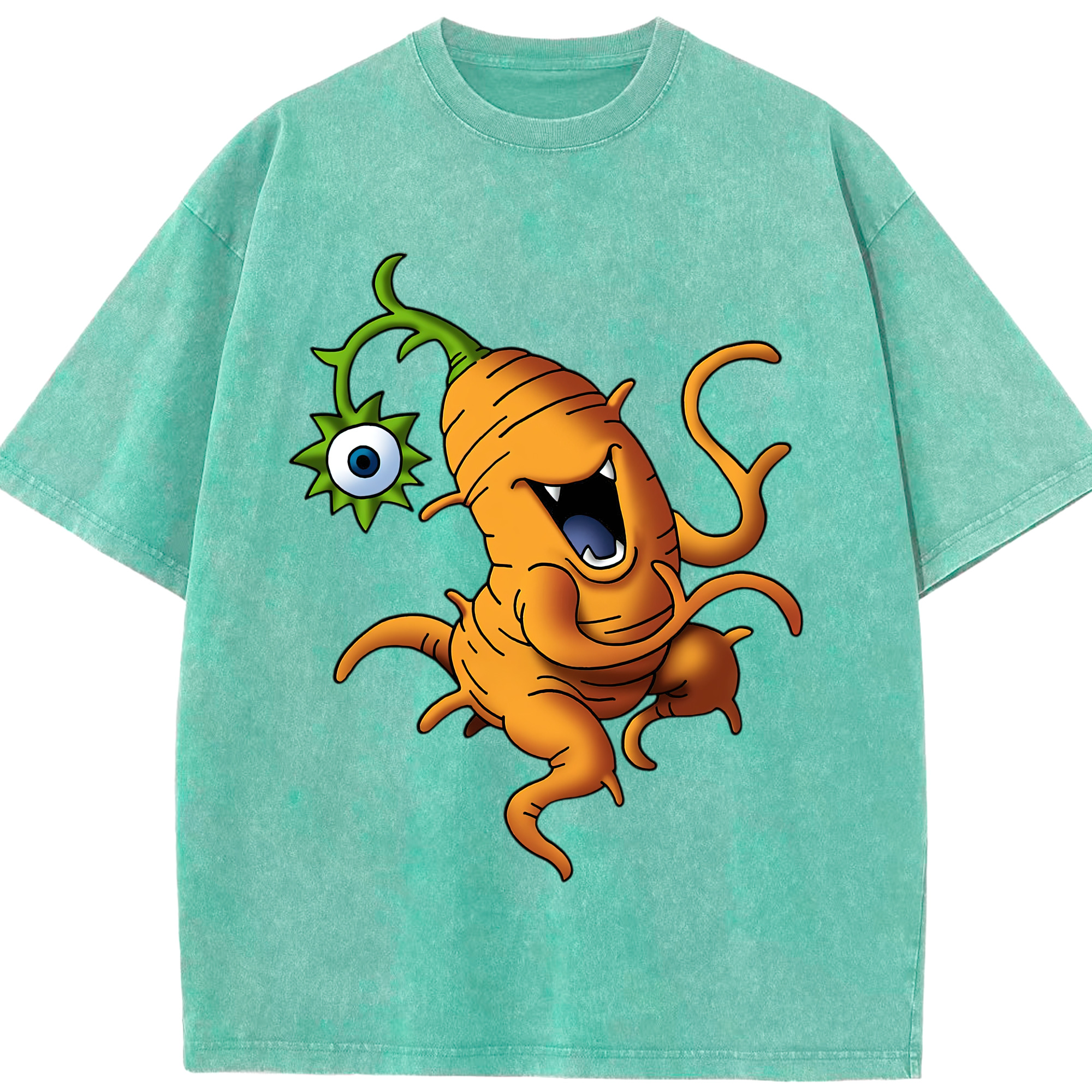 （画像用） ドラゴンクエスト Doragon Kuesuto Dragon Quest 綿100% ヴィンテージ風 半袖Tシャツ（フロントプリント）